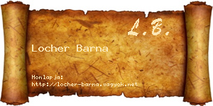Locher Barna névjegykártya